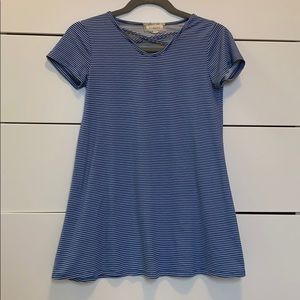 Blue & white striped dress